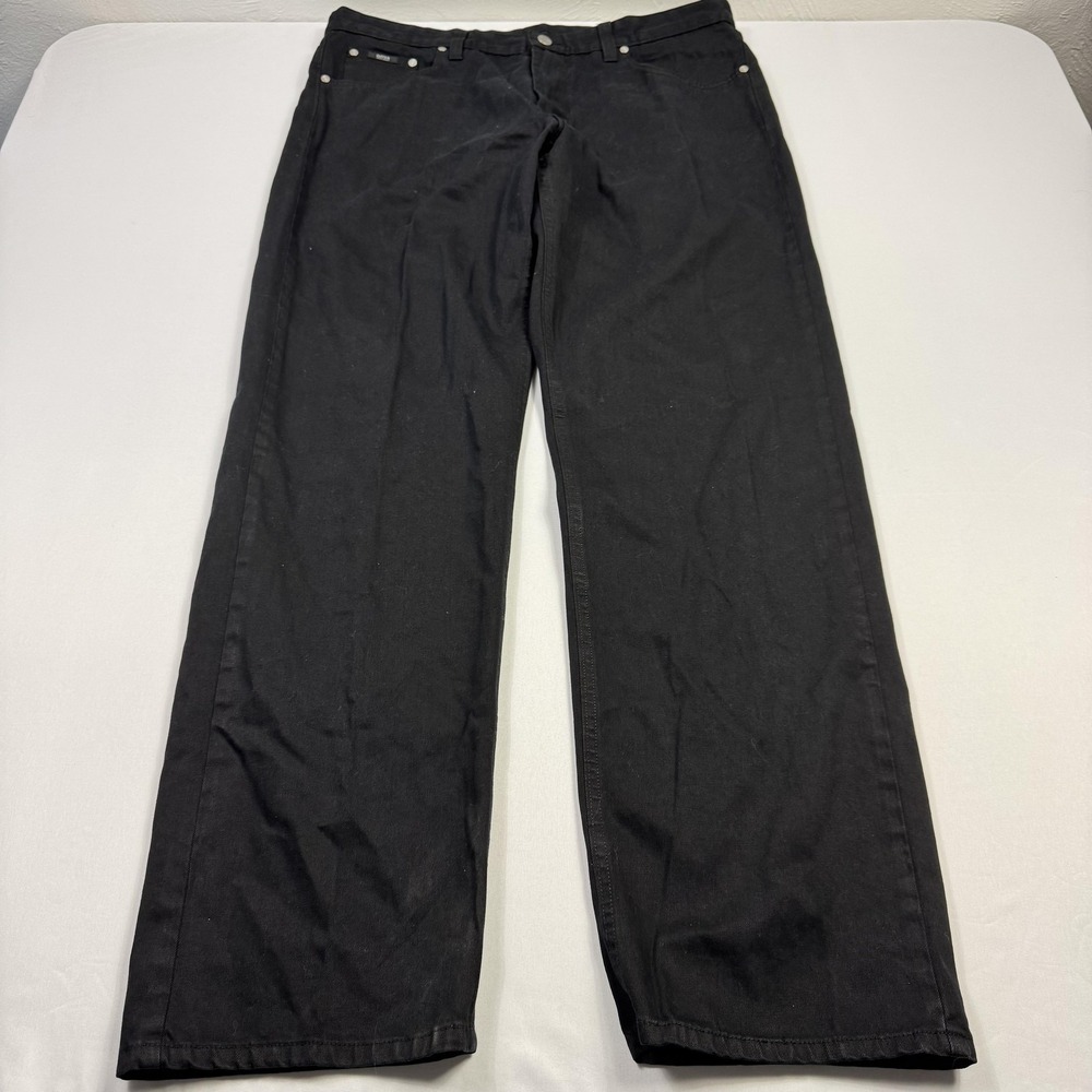 BOSS Hugo Boss Alabama Jeans Mens 40x34 Black 5 Pocket Denim‎ Straight Leg Fit